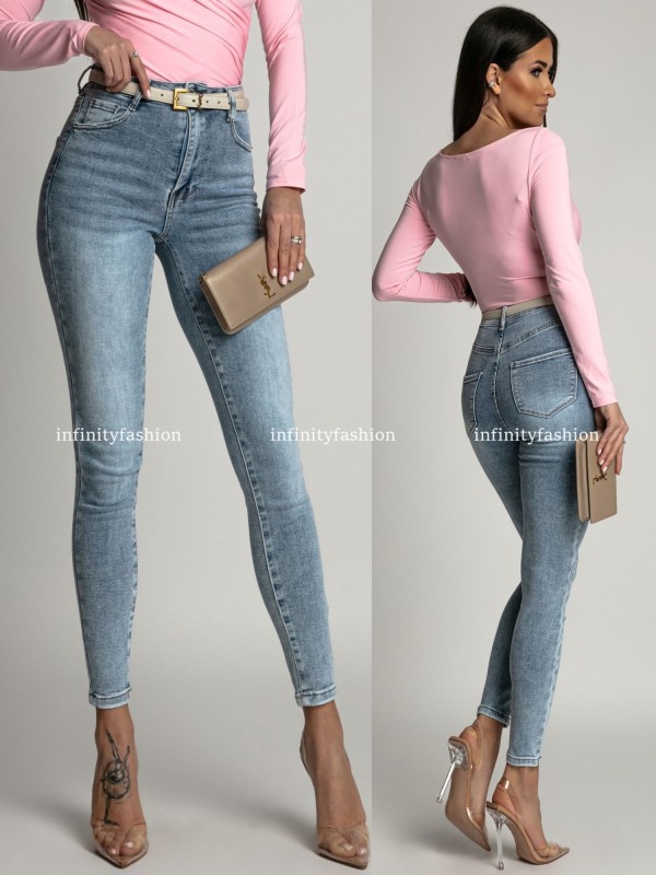 JEANS MIT HOHER TAILLE FOSSO BLAU
